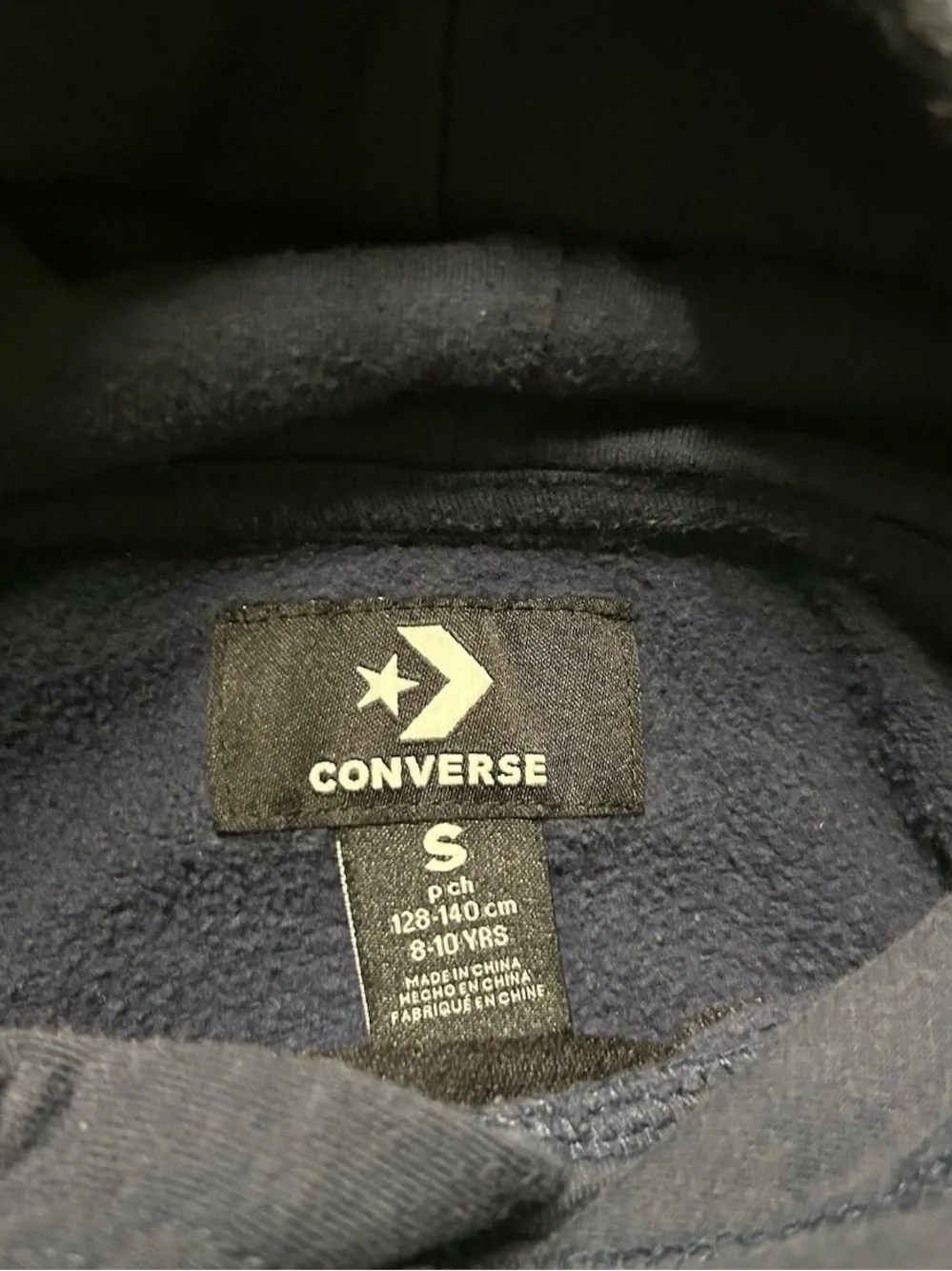 Youth Converse Navy Blue Hoodie Sweatshirt Size Small (8/10)